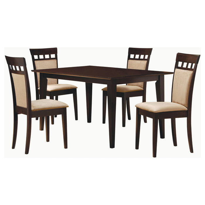 Gabriel 5-piece Rectangular 59-inch Closed Back Dining Set Cappuccino