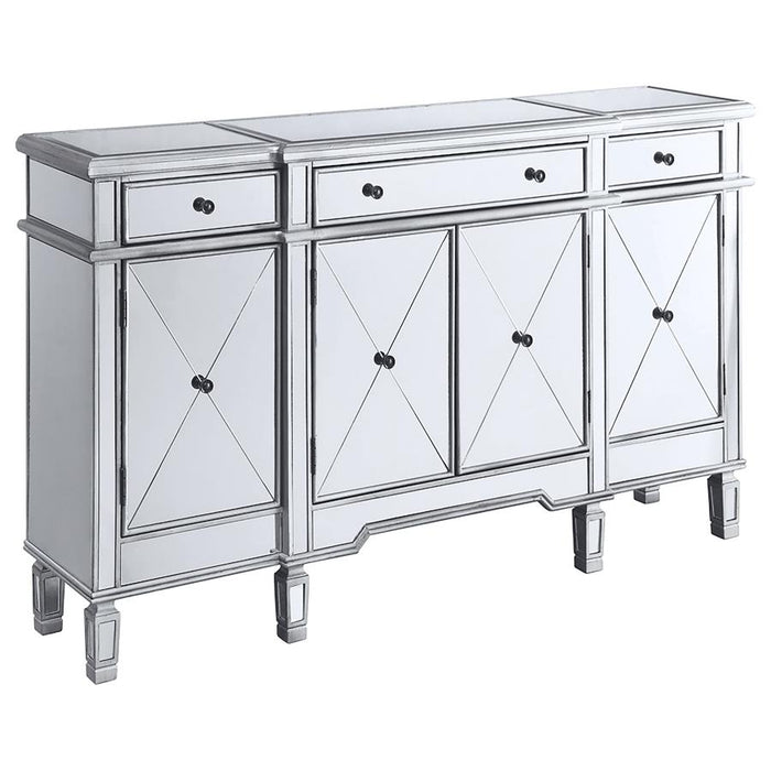 Aconitum 4-door Mirrored Storage Accent Cabinet Silver (102595)