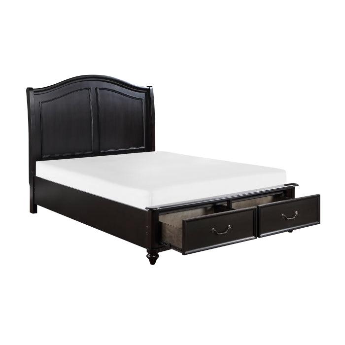 Herman Eastern King Platform Bed With Footboard Storage In Charcoal Brown 1420K-1Ek* | Homelegance