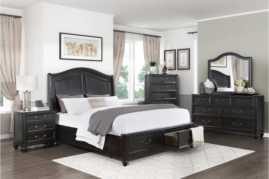Herman Eastern King Platform Bed With Footboard Storage In Charcoal Brown 1420K-1Ek* | Homelegance