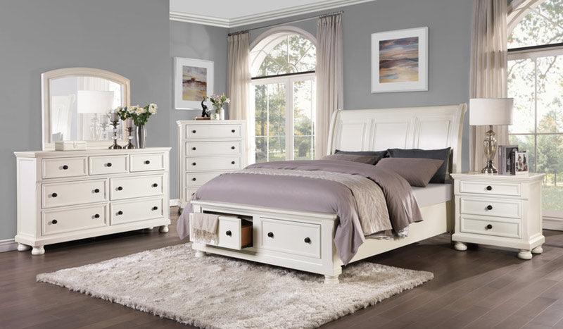 Laurelin 5 Piece Queen Platform With Storage Bedroom Set In White 1714W-1-5Set | Homelegance