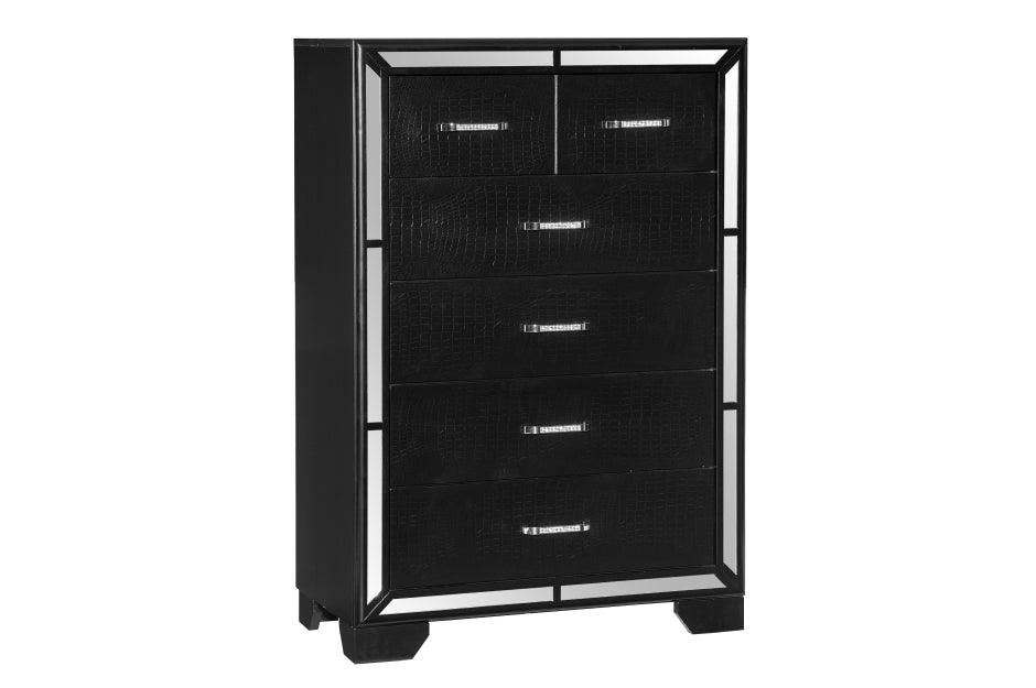 Aveline 6 Piece Eastern King Bedroom Set In Black 1428Bkk-1Ek*6 | Homelegance