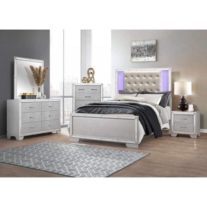 Aveline 6 Piece Queen Bedroom Set In Silver 1428Sv-1*6 | Homelegance