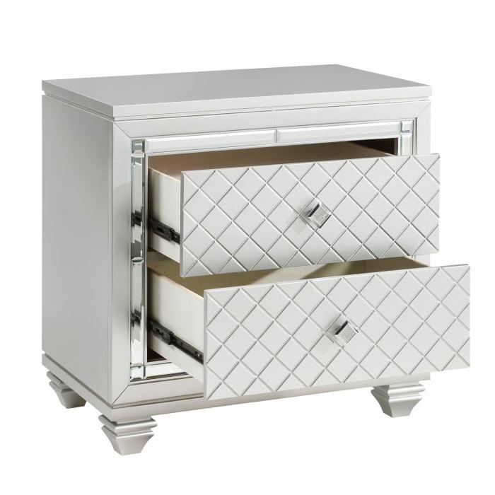 Leesa Night Stand In Silver 1430-4 | Homelegance