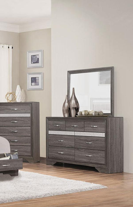 Luster Dresser With Mirror In Gray 1505-Dm | Homelegance