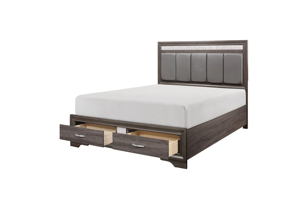 Luster 3 Piece Queen Platform Bedroom Set In Gray 1505-1-3Set | Homelegance