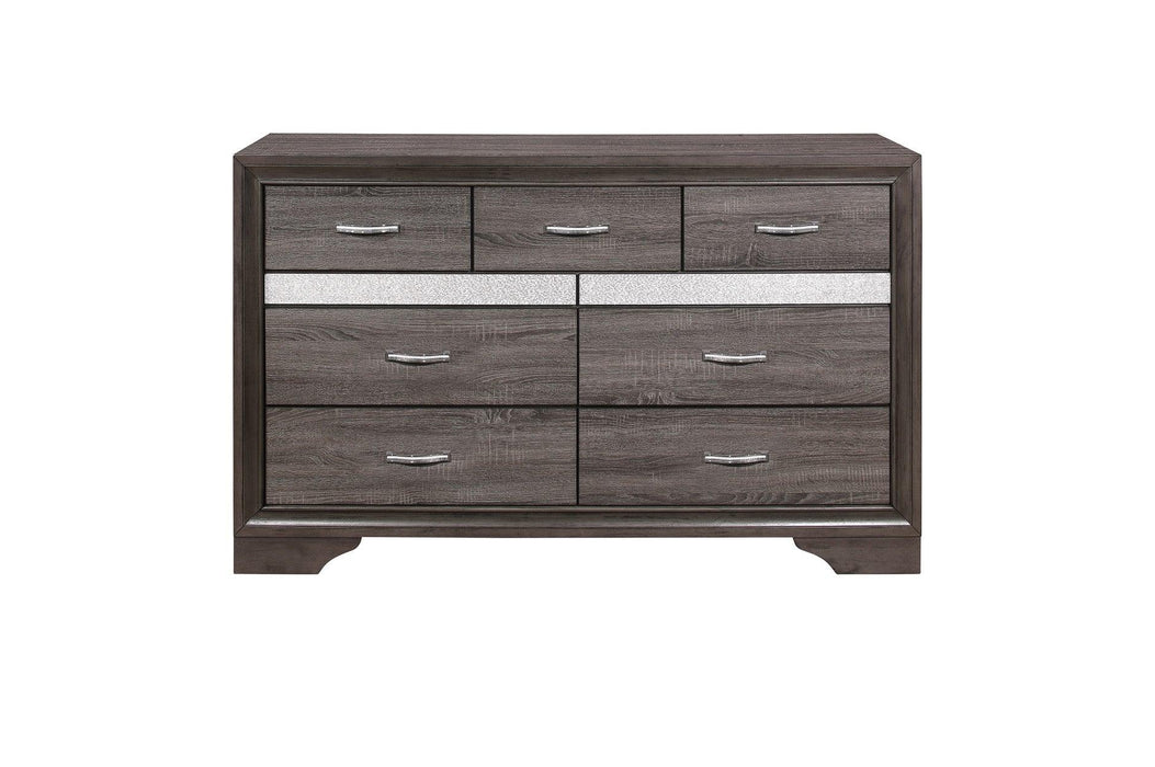 Luster 5 Piece Queen Platform Bedroom Set In Gray 1505-1-5Set | Homelegance