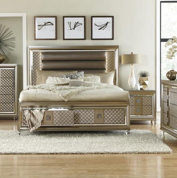 Loudon 3 Piece Eastern King Platform Storage Bedroom Set In Bronze 1515K-1Ek-3Set | Homelegance