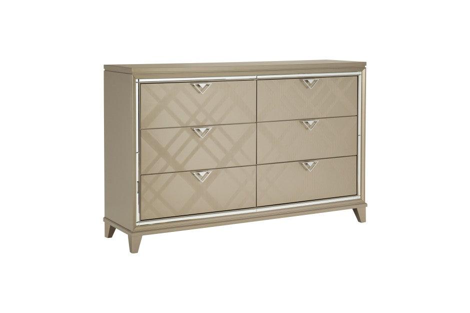 Bijou Dresser With Hidden Jewelry Drawers In Champagne 1522-5Wf | Homelegance