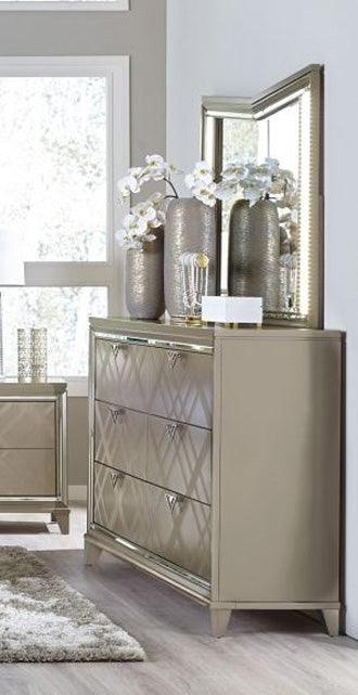 Bijou Dresser With Mirror In Champagne 1522-Dm | Homelegance