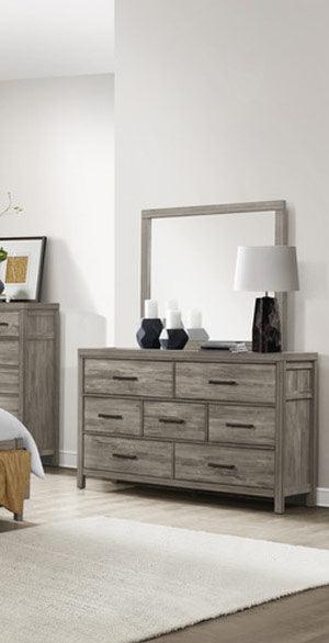 Bainbridge Dresser And Mirror In Weathered Gray 1526-6 | Homelegance