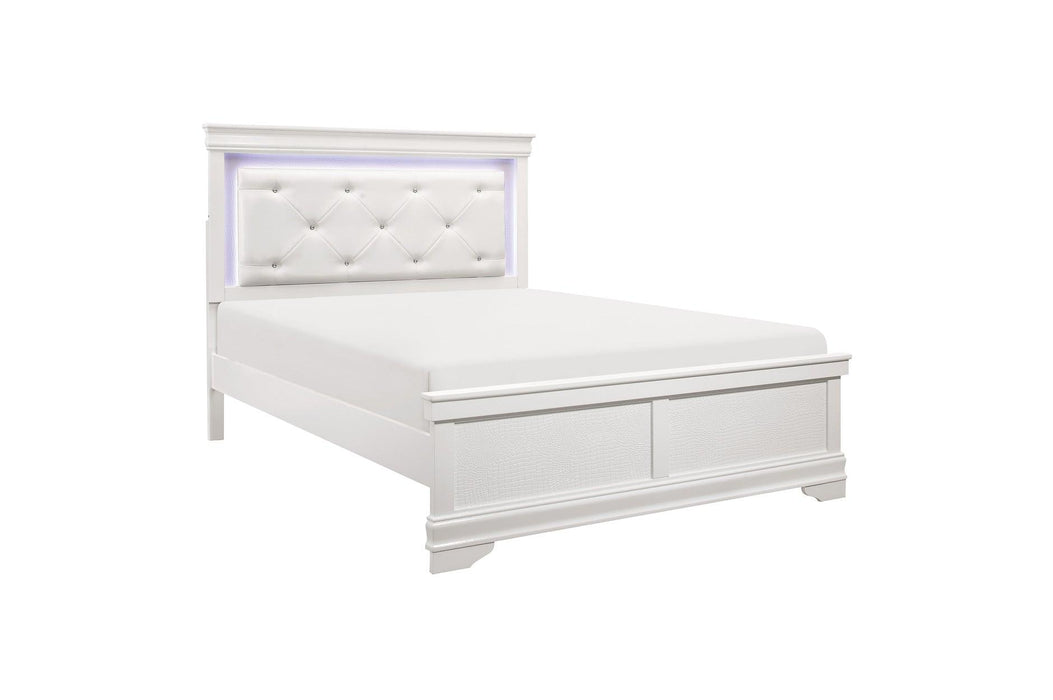 Lana 5 Piece Queen Bedroom Set In White 1556W-1-5Set | Homelegance