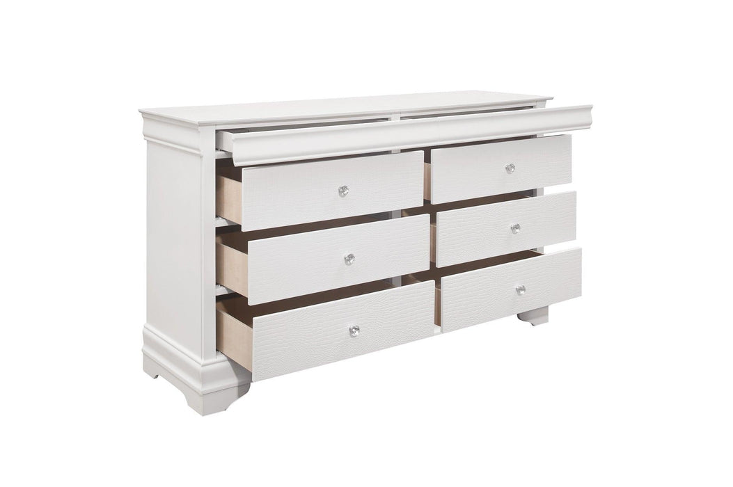 Lana Dresser With Mirror In White 1556W-6 | Homelegance