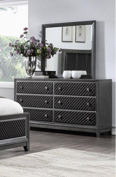 West End Dresser With Mirror In Wire-Brushed Gray 1566Gy-Dm | Homelegance