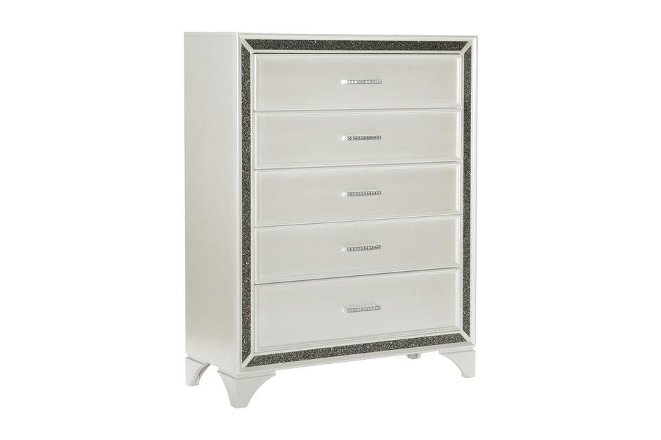 Salon Chest In Pearl White Metallic 1572W-C | Homelegance