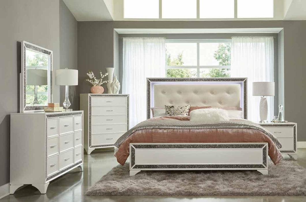 Salon Nightstand In Pearl White Metallic 1572W-4 | Homelegance