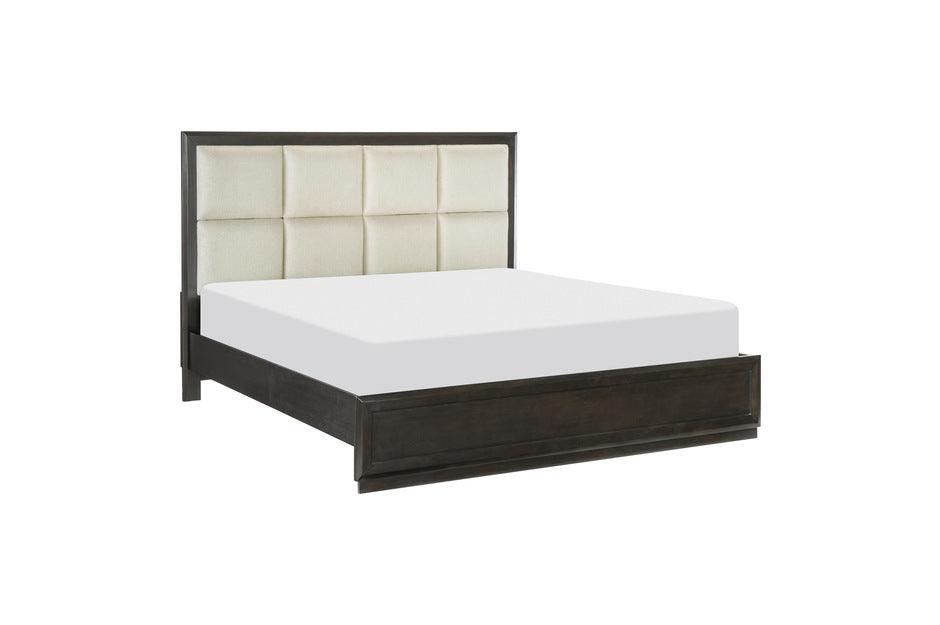 Hodgin Queen Platform Bed In Dark Charcoal 1575-1 | Homelegance