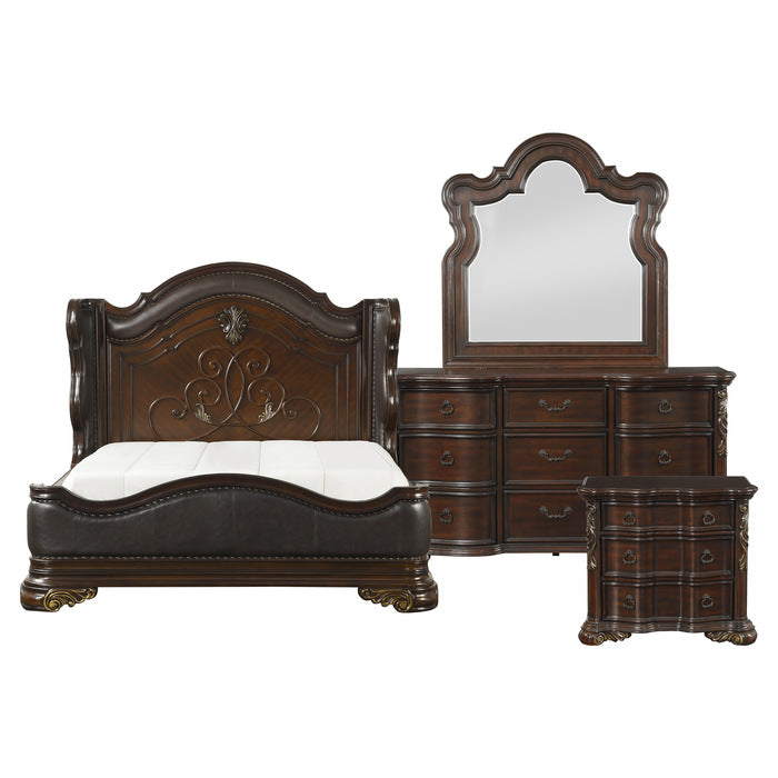Royal Highlands 4 Piece Queen Bedroom Set In Rich Cherry 1603-1-4 | Homelegance