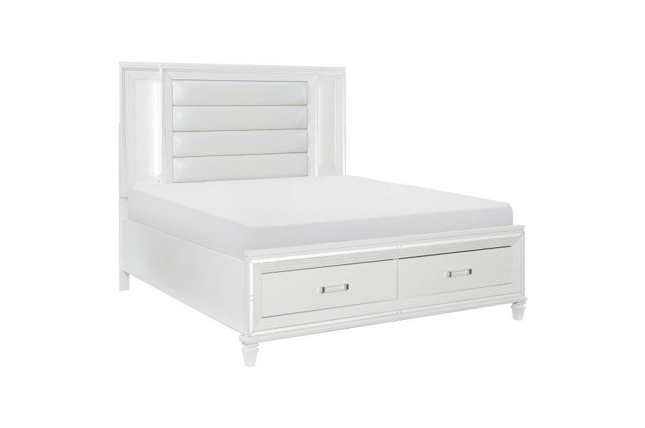 Tamsin 3 Piece Queen Platform Bedroom Set In White 1616W-1-3Set | Homelegance