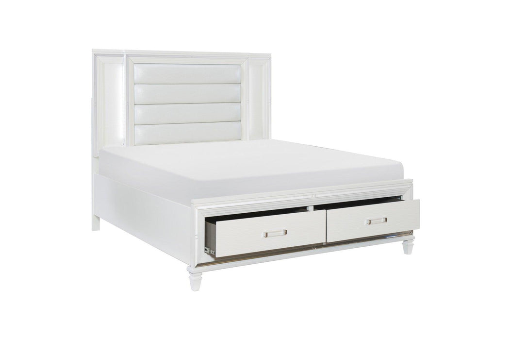 Tamsin 6 Piece Queen Platform Bedroom Set In White 1616W-1-6Set | Homelegance