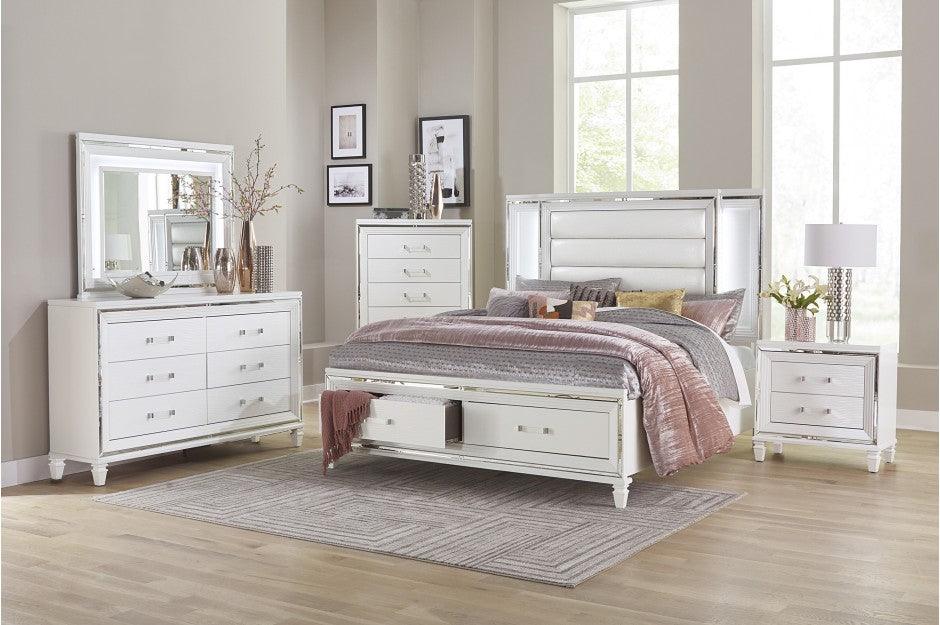 Tamsin 5 Piece Queen Platform Bedroom Set In White 1616W-1-5Set | Homelegance