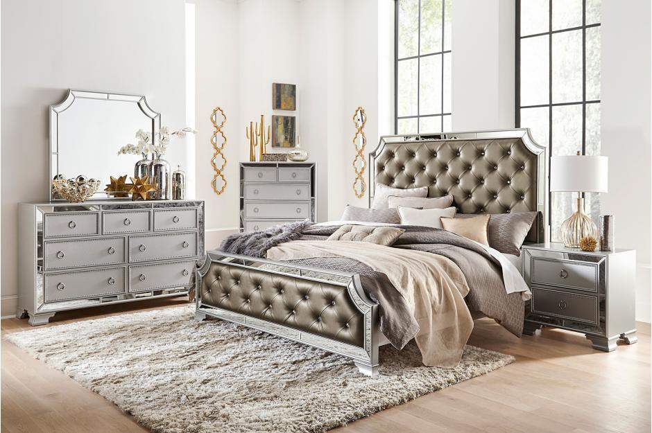 Avondale 5 Piece Queen Bedroom Set In Silver 1646-1-5Set | Homelegance