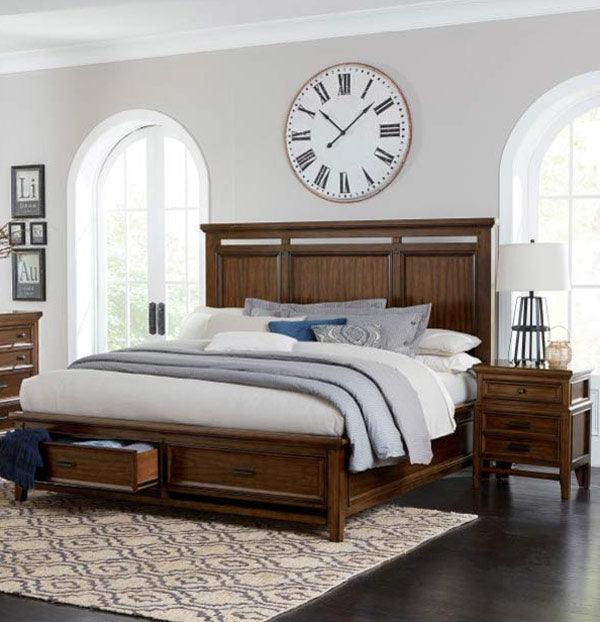 Frazier Park 3 Piece Queen Platform Storage Bedroom Set In Brown Cherry 1649-1-3Set | Homelegance