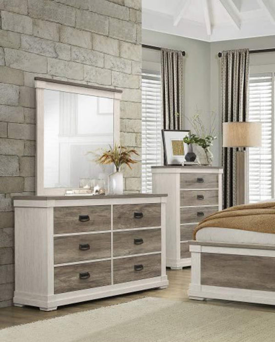 Arcadia Dresser With Mirror In Weathered Gray 1677-6-Dm | Homelegance