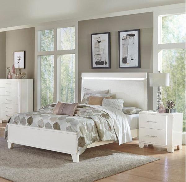 Kerren 3 Piece Queen Bedroom Set In White High Gloss 1678W-1-3Set | Homelegance