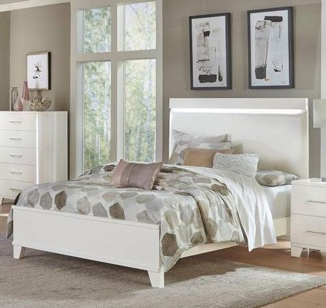 Kerren Eastern King Bed, Led Lighting In White High Gloss 1678Wk-1Ek* | Homelegance