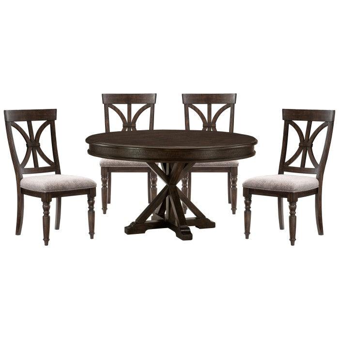 Cardano 5 Piece Dining Room Set In Driftwood Charcoal 1689-54-5Set | Homelegance