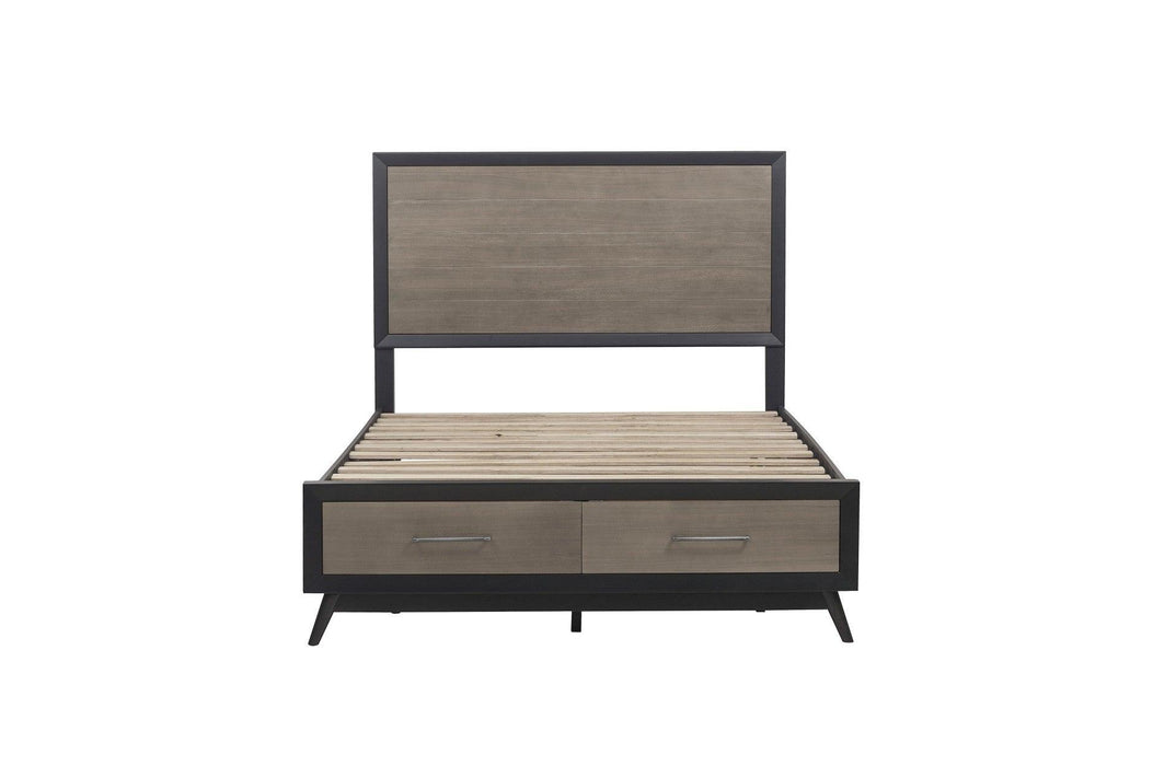 Raku 3 Piece Eastern King Platform Bedroom Set In Gray And Black 1711K-1Ek-3Set | Homelegance
