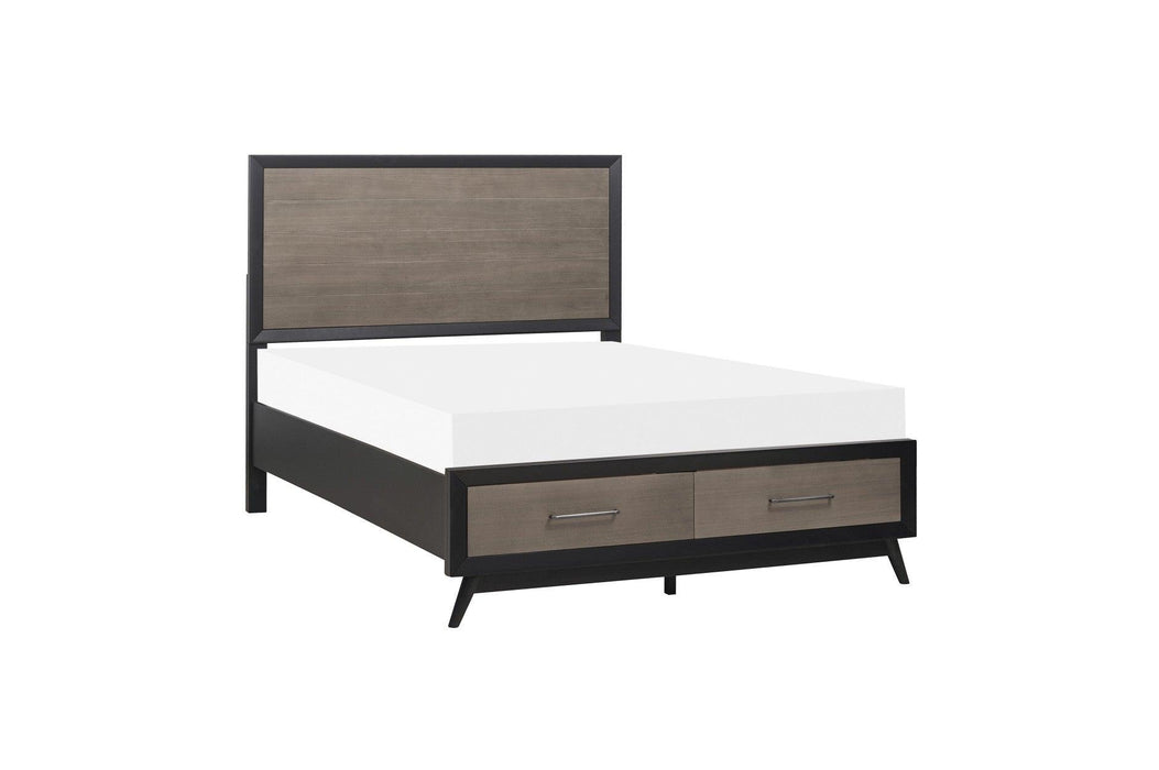 Raku 3 Piece Eastern King Platform Bedroom Set In Gray And Black 1711K-1Ek-3Set | Homelegance