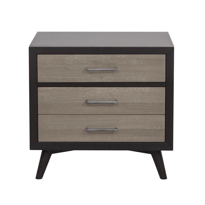 Raku Night Stand In Gray And Black 1711-4 | Homelegance