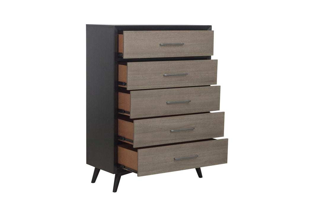 Raku 6 Piece Queen Platform Bedroom Set In Gray And Black 1711-1-6Set | Homelegance