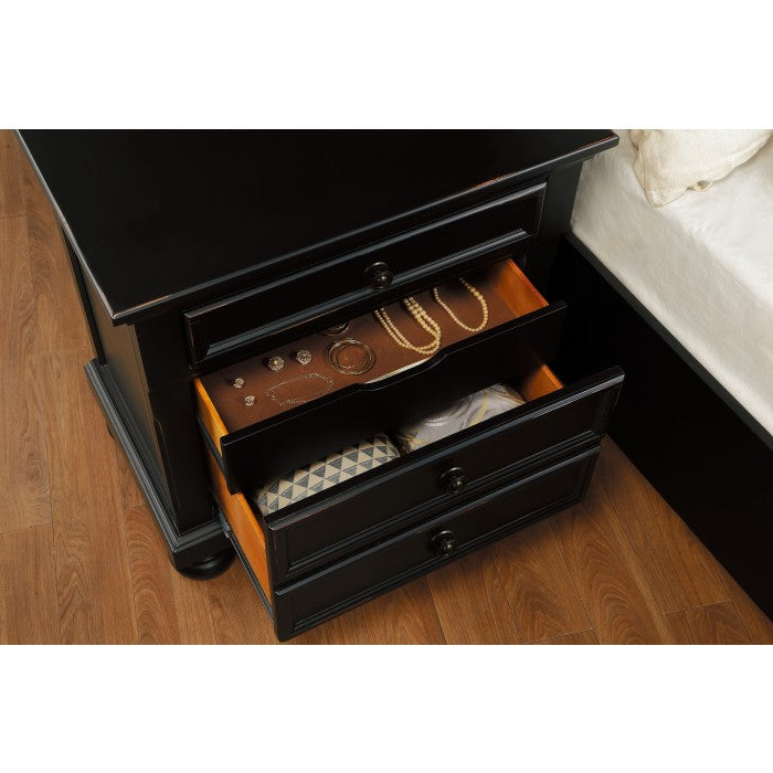 Laurelin Night Stand, Hidden Drawer In Black 1714Bk-4 | Homelegance