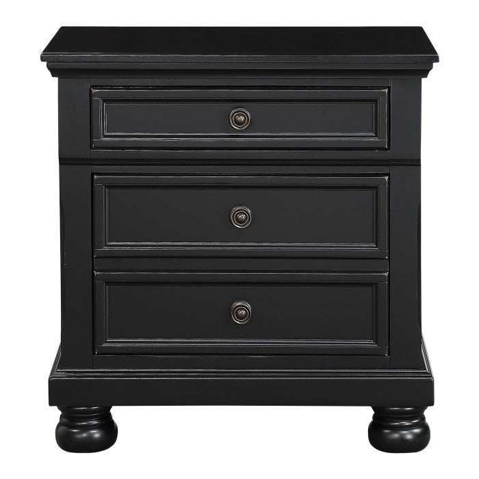 Laurelin Night Stand, Hidden Drawer In Black 1714Bk-4 | Homelegance