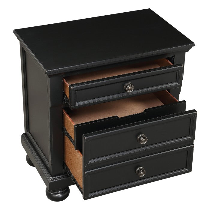 Laurelin Night Stand, Hidden Drawer In Black 1714Bk-4 | Homelegance