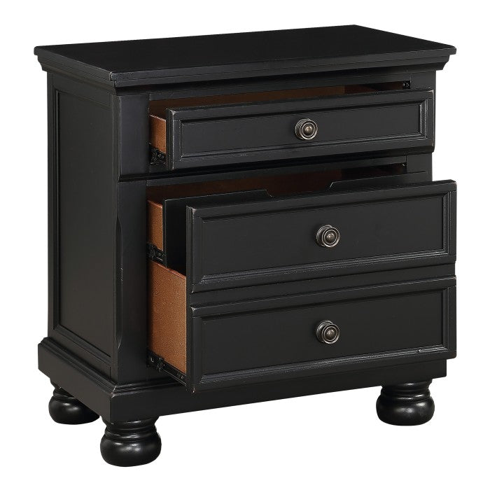 Laurelin Night Stand, Hidden Drawer In Black 1714Bk-4 | Homelegance