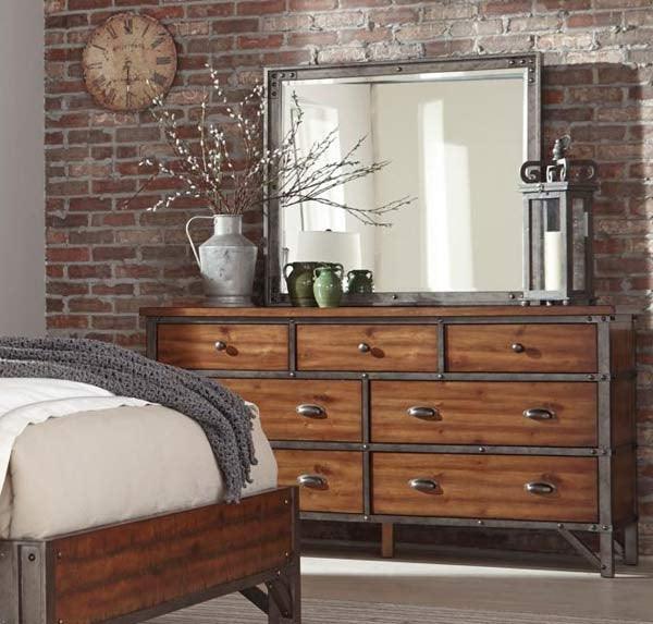 Holverson Brown Milk Crate Dresser And Mirror 1715-5-6 | Homelegance
