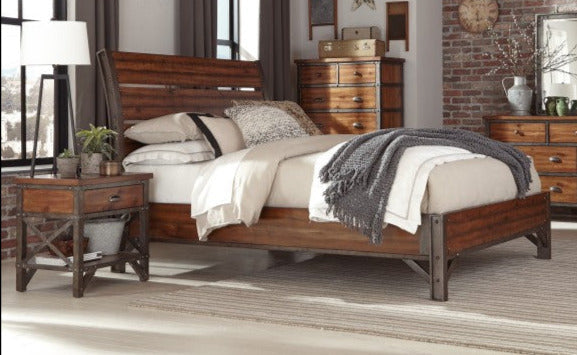 Holverson Brown Milk Crate 3 Piece Queen Sleigh Bedroom Set 1715-1-3 | Homelegance