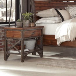 Holverson Brown Milk Crate 4 Piece Queen Sleigh Bedroom Set 1715-1-4 | Homelegance