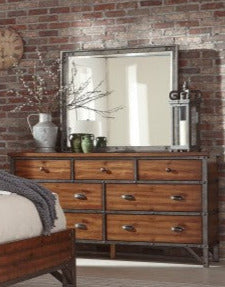 Holverson Brown Milk Crate 5 Piece Queen Sleigh Bedroom Set 1715-1-5 | Homelegance