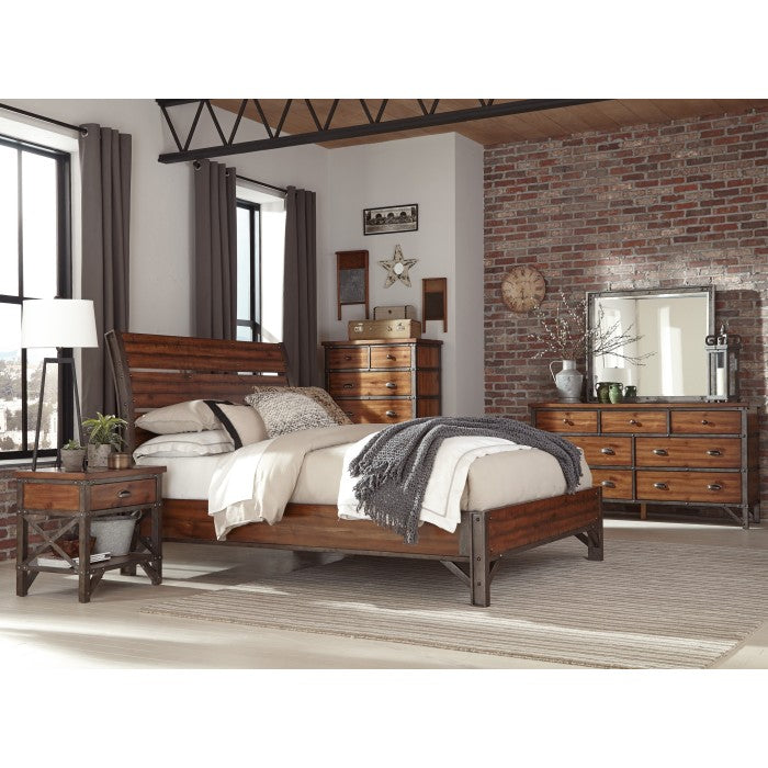 Holverson Brown Milk Crate 3 Piece Queen Sleigh Bedroom Set 1715-1-3 | Homelegance