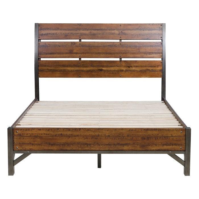 Holverson Brown Milk Crate Eastern King Sleigh Bed 1715K-1Ek | Homelegance