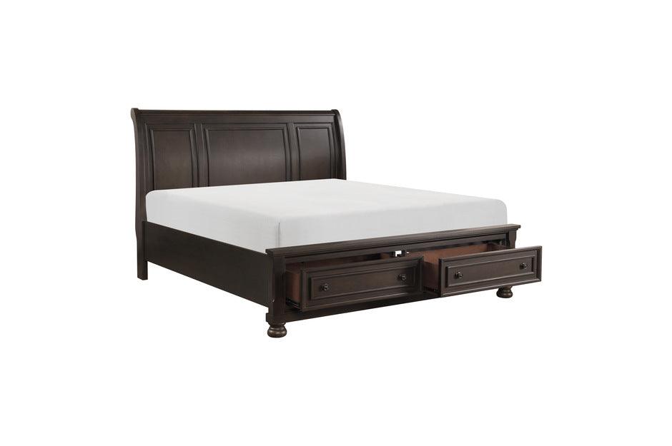 Begonia Queen Platform Bed With Footboard Storages 1718Gy-1 | Homelegance
