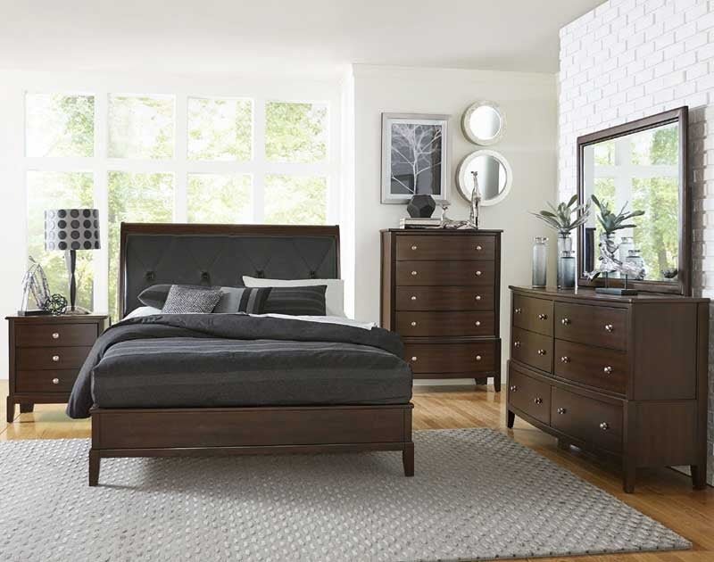 Cotterill Cherry 4 Piece Queen Panel Bedroom Set 1730-1-4 | Homelegance