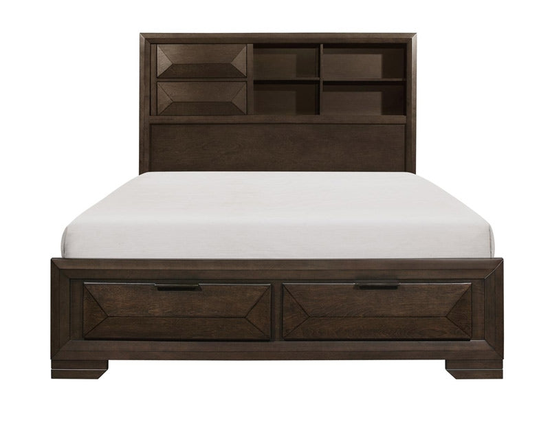 Chesky Warm Espresso Queen Platform Storage Bed 1753-1 | Homelegance