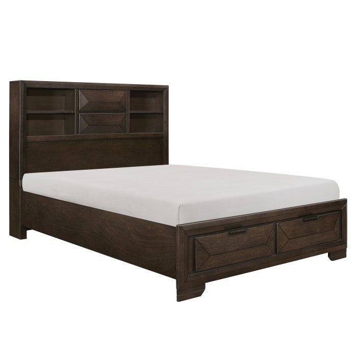 Chesky Warm Espresso Queen Platform Storage Bed 1753-1 | Homelegance