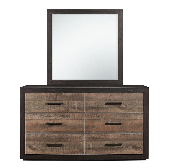 Miter Mahogany And Ebony Dresser And Mirror Set 1762-5-6 | Homelegance